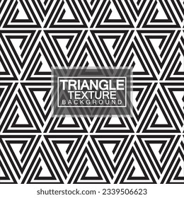 Triángulos, Color negro y blanco Resumen Patrón geométrico sin foco, textura moderna y elegante. Ilustración vectorial.