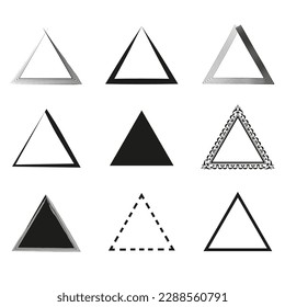 Dreiecke bürsten im Strichstil. Geometrische Form. Vektorgrafik.