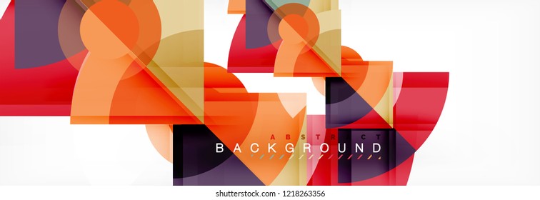 Triangles and circle geometric background, modern design
