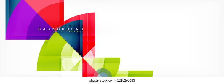 Triangles and circle geometric background, modern design