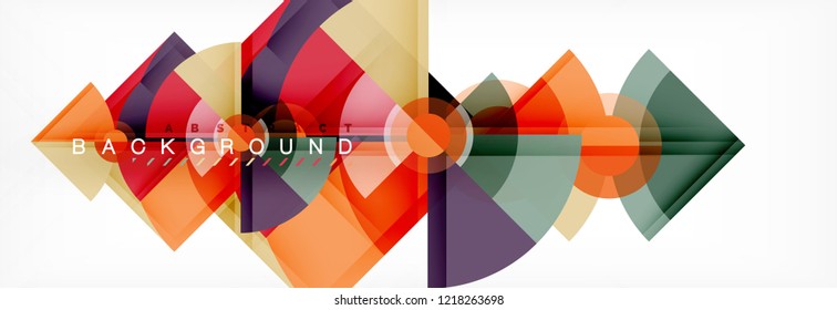 Triangles and circle geometric background, modern design