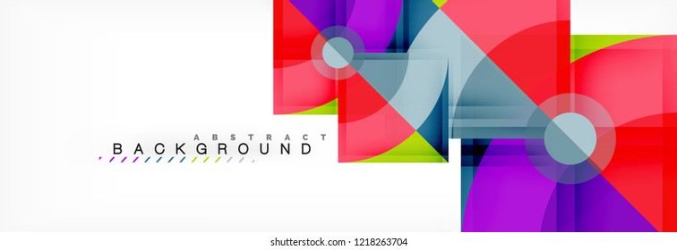 Triangles and circle geometric background, modern design