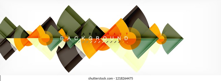 Triangles and circle geometric background, modern design