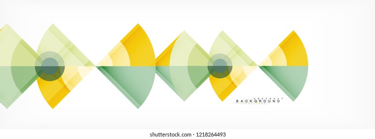 Triangles and circle geometric background, modern design