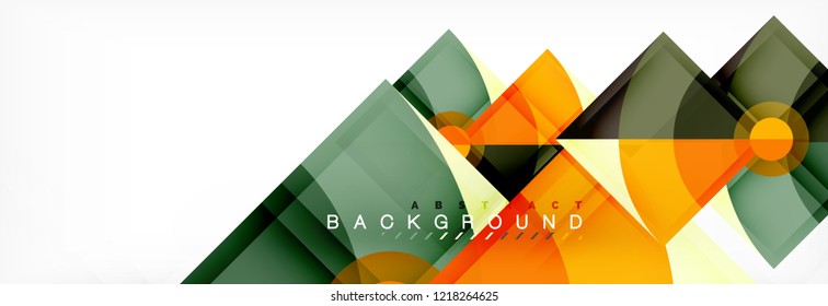 Triangles and circle geometric background, modern design