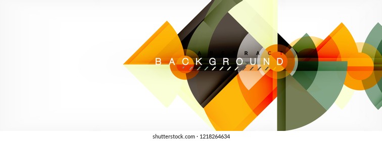 Triangles and circle geometric background, modern design