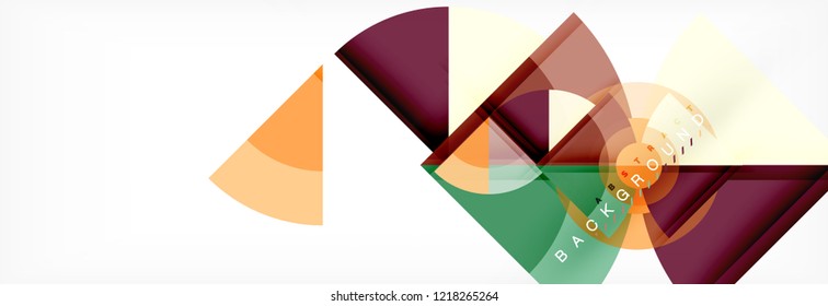 Triangles and circle geometric background, modern design