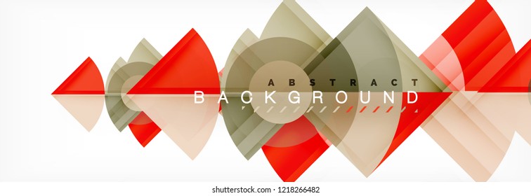 Triangles and circle geometric background, modern design