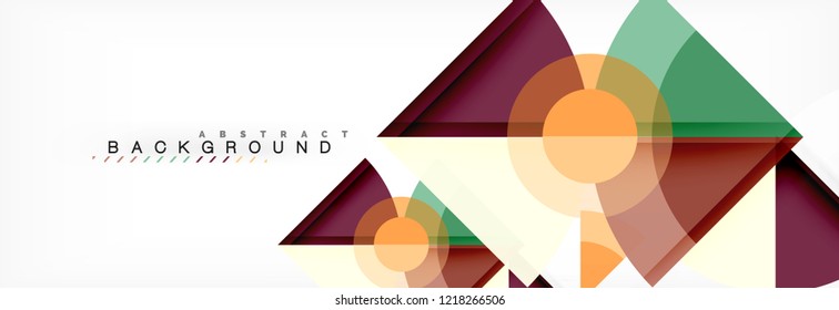 Triangles and circle geometric background, modern design