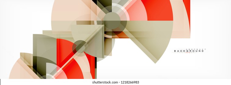 Triangles and circle geometric background, modern design