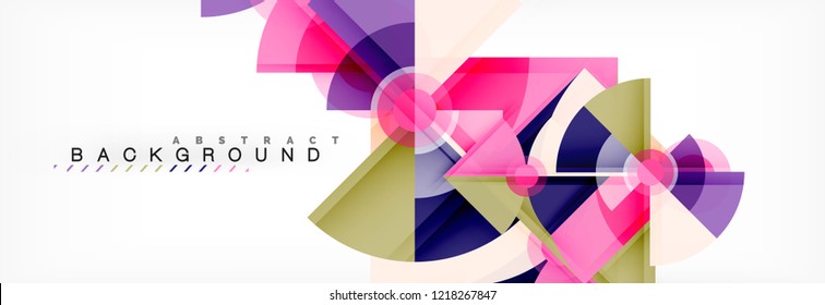 Triangles and circle geometric background, modern design