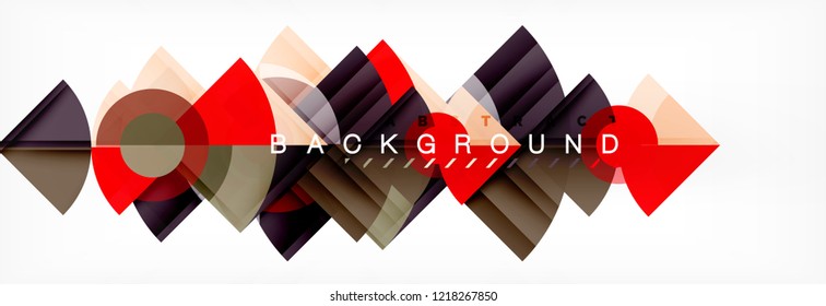 Triangles and circle geometric background, modern design