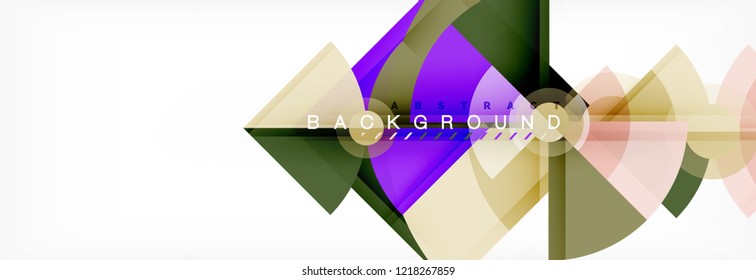 Triangles and circle geometric background, modern design