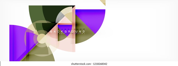 Triángulos y fondo geométrico circular, diseño moderno