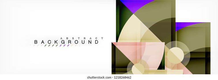 Triangles and circle geometric background, modern design