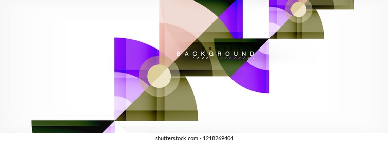 Triangles and circle geometric background, modern design