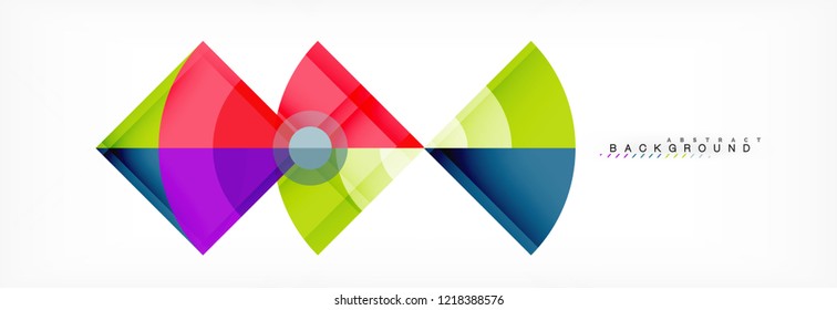 Triángulos y fondo geométrico circular, diseño moderno