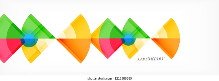 Triangles and circle geometric background, modern design