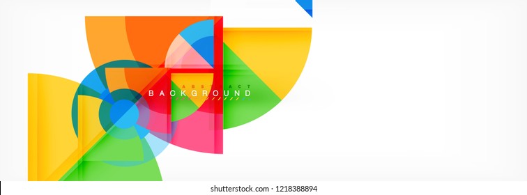 Triangles and circle geometric background, modern design