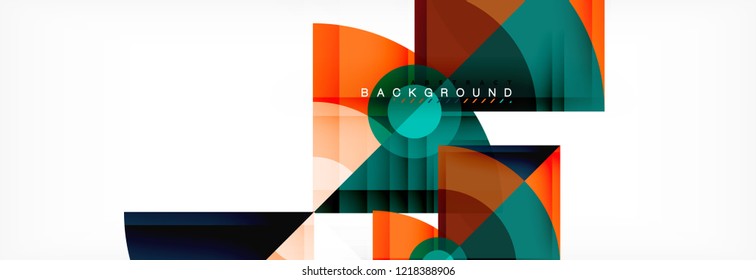 Triangles and circle geometric background, modern design