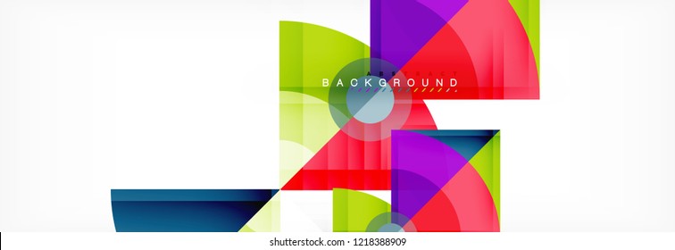 Triangles and circle geometric background, modern design