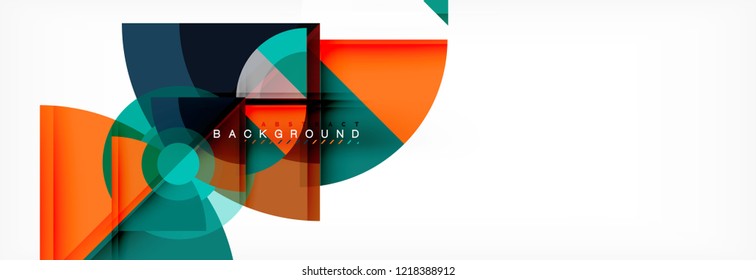Triangles and circle geometric background, modern design