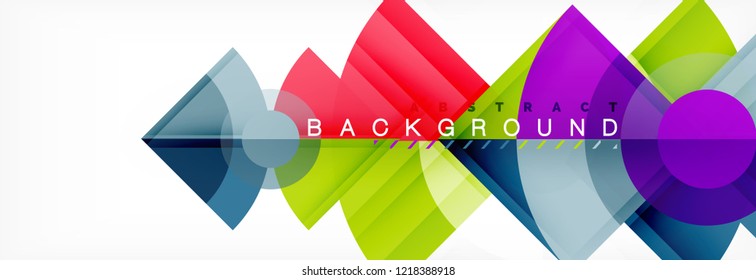 Triangles and circle geometric background, modern design