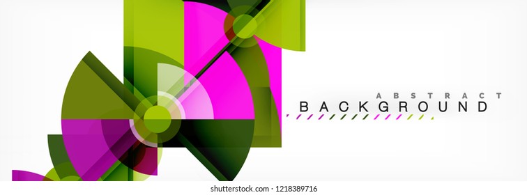 Triangles and circle geometric background, modern design