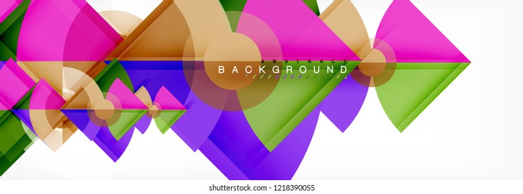 Triangles and circle geometric background, modern design
