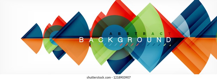 Triangles and circle geometric background, modern design