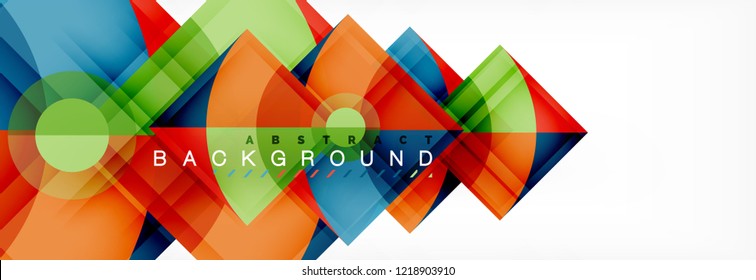Triangles and circle geometric background, modern design