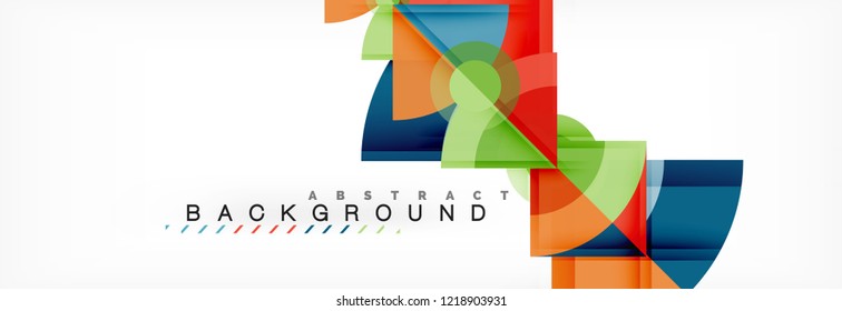 Triangles and circle geometric background, modern design