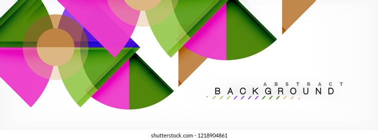 Triangles and circle geometric background, modern design
