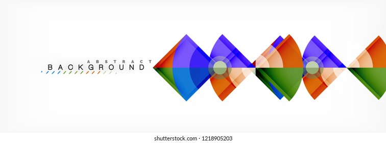 Triangles and circle geometric background, modern design