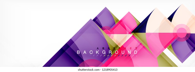 Triangles and circle geometric background, modern design