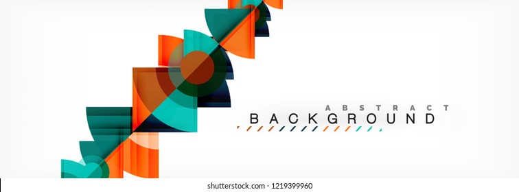 Triangles and circle geometric background, modern design