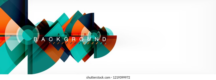 Triangles and circle geometric background, modern design