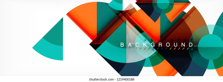 Triangles and circle geometric background, modern design