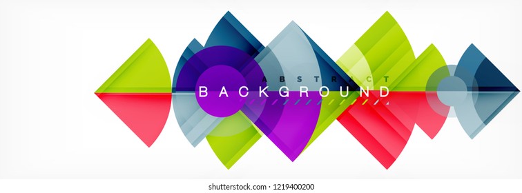 Triangles and circle geometric background, modern design