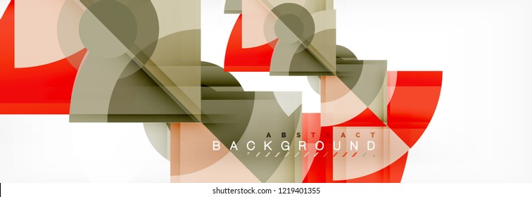 Triangles and circle geometric background, modern design