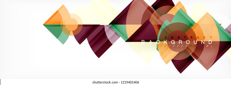 Triangles and circle geometric background, modern design