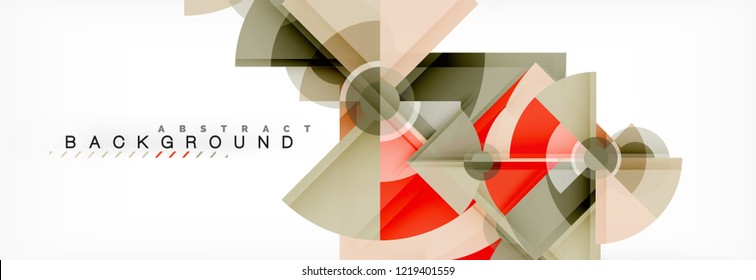 Triangles and circle geometric background, modern design