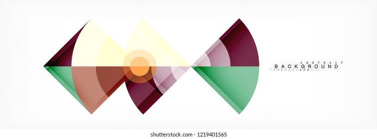 Triangles and circle geometric background, modern design
