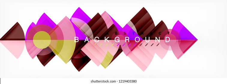 Triangles and circle geometric background, modern design