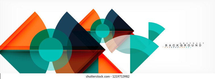 Triângulos e fundo geométrico círculo, design moderno