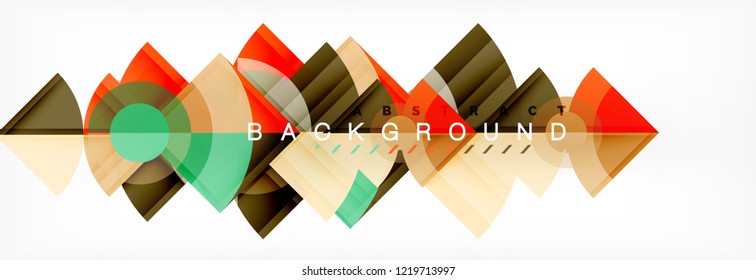Triángulos y fondo geométrico circular, diseño moderno