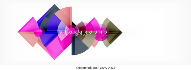 Triangles and circle geometric background, modern design