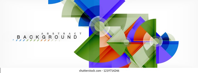 Triangles and circle geometric background, modern design