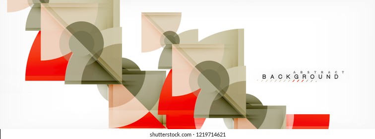 Triangles and circle geometric background, modern design