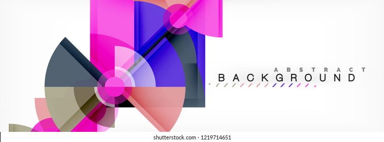 Triangles and circle geometric background, modern design